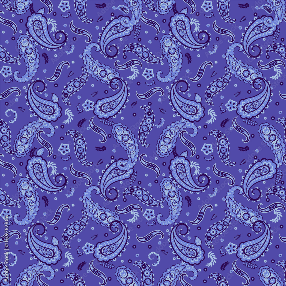 Stylish floral seamless paisley pattern. High-quality vector design