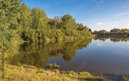 Lake with reflections.