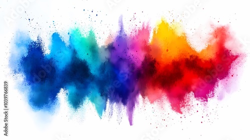 Colorful Powder Explosion on White Background