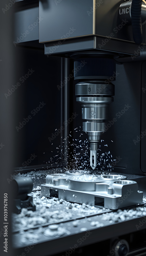 The CNC milling machine rough cutting the injection mold parts by indexable tools isolated with white highlights, png The CNC milling machine rough cutting the injection mold parts by indexable tools isolated with white highlights, png