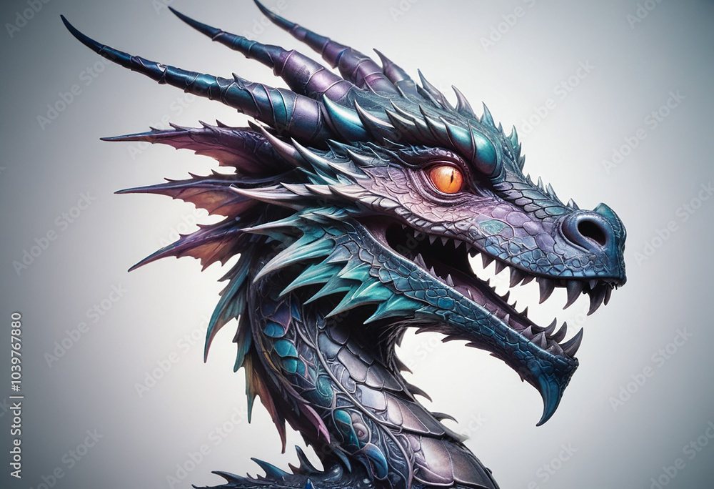 a photo of dragon with horror look generative AI a photo of dragon with horror look generative AI