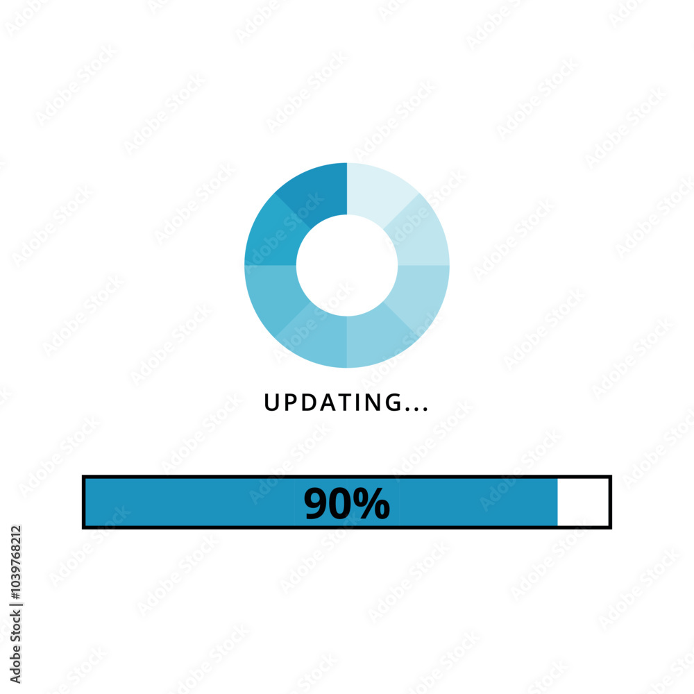 90% loading bar for websites and graphic resources. 90% loading bar for websites and graphic resources.
