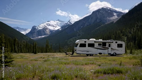 Motorhome parking in the mountains