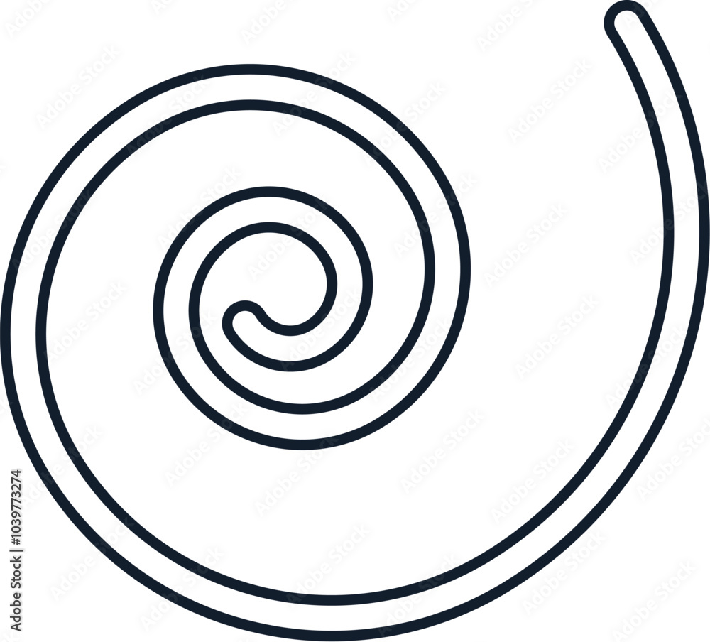 Vector illustration of spiral in linear style. Science, discovery, and space symbol. Astronomy and cosmos element. The icon is perfect for web design, decorative elements, print, stickers, or social m Vector illustration of spiral in linear style. Science, discovery, and space symbol. Astronomy and cosmos element. The icon is perfect for web design, decorative elements, print, stickers, or social m