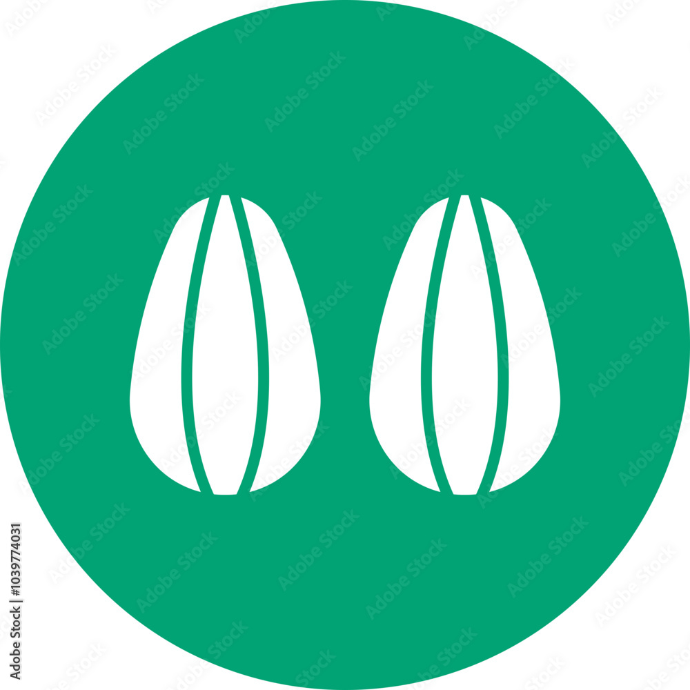 Almonds glyph circle icon Almonds glyph circle icon