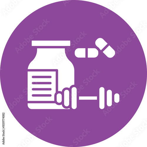 Sports Supplements glyph circle icon