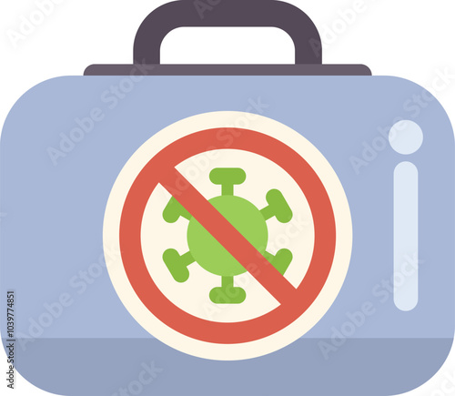 Medical kit showing sign for virus prevention and vaccination, healthcare and medicine concept