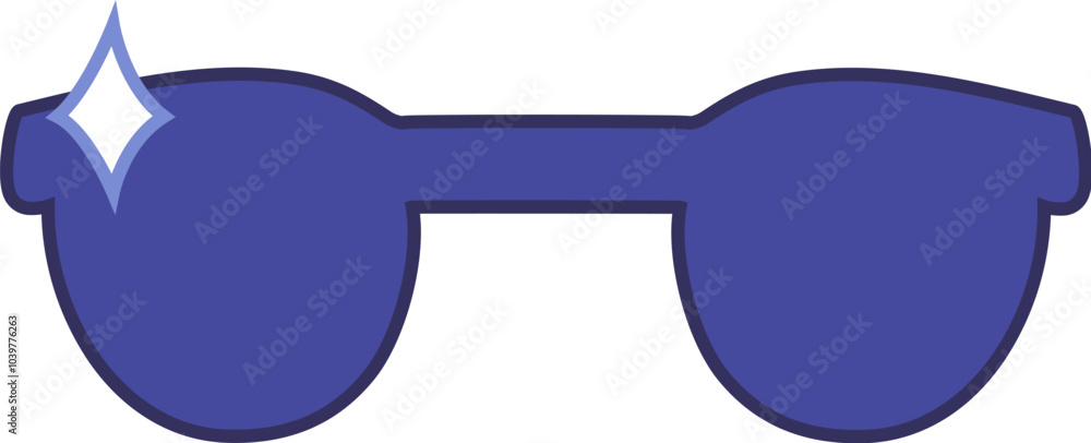 Obraz premium Fashionable outdoor goggles for domestic cat or dog. Sunglasses dog accessory. Image for design of pet store or veterinary clinic. Simple flat vector isolated on white background