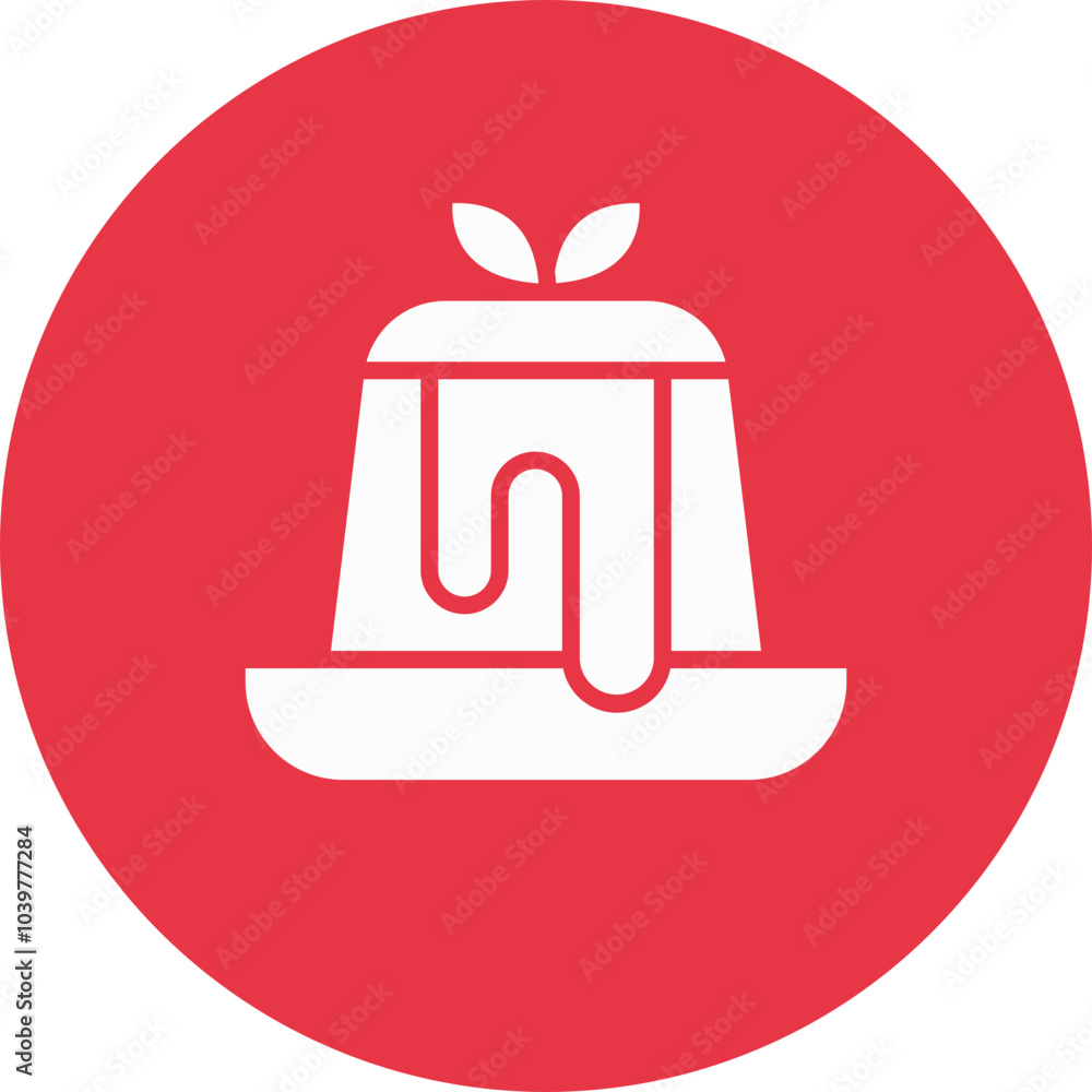 Obraz premium Sticky Toffee Pudding glyph circle icon