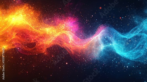 Abstract Digital Fire and Ice Background Galaxy Nebula Space Cosmic Energy Technology