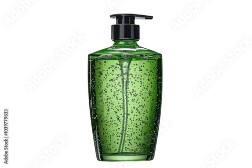 Obraz na płótnie Green shampoo bottle isolated on transparent background, png file, no background png file w salonie