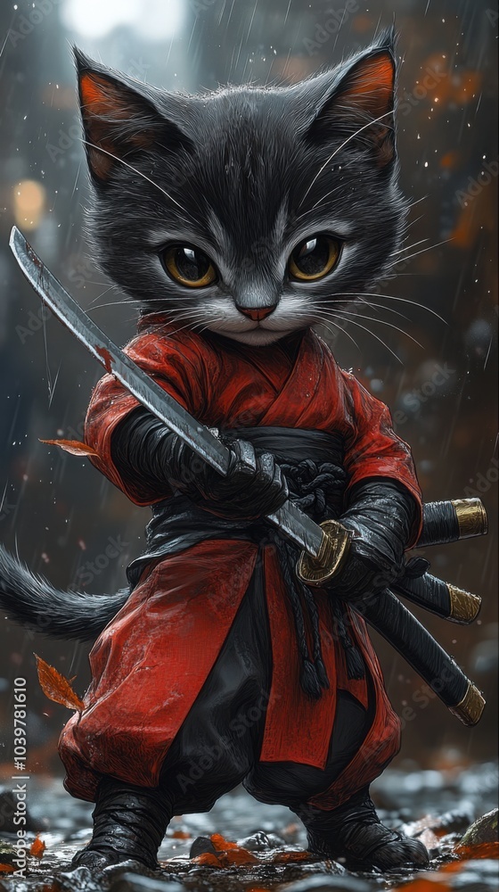 Chibi Cat Hero: Dynamic Dual Katanas Strike Chibi Cat Hero: Dynamic Dual Katanas Strike