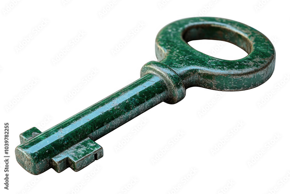 Green tubular key isolated on transparent background, png file, no background png file Green tubular key isolated on transparent background, png file, no background png file