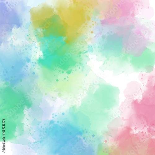 Watercolor abstract background with bright and vibrant colors. A colorful watercolor painting with a lot of splatters of paint.