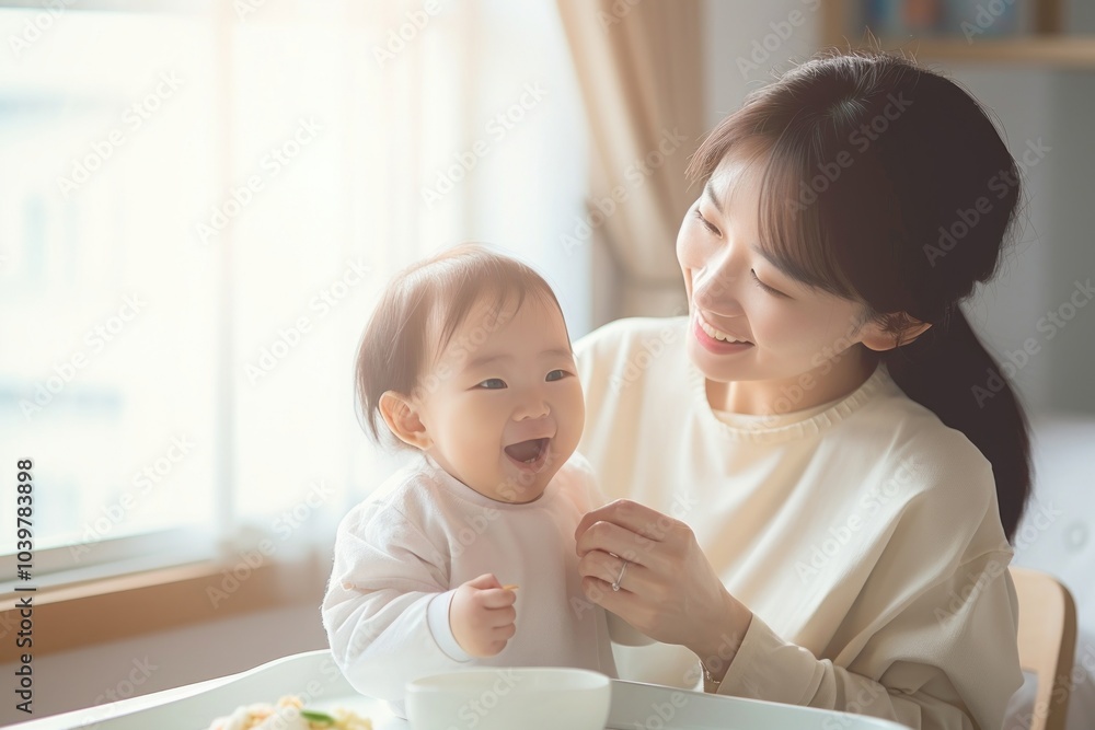 Baby eating togetherness affectionate refreshment. Baby eating togetherness affectionate refreshment.