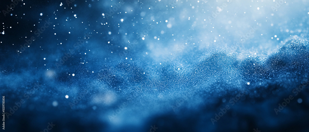 Abstract Blue Sparkle Background with Bokeh Lights Abstract Blue Sparkle Background with Bokeh Lights