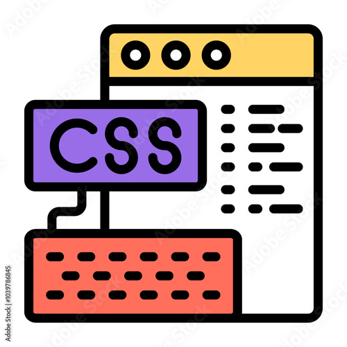 Modern design icon of css coding 

