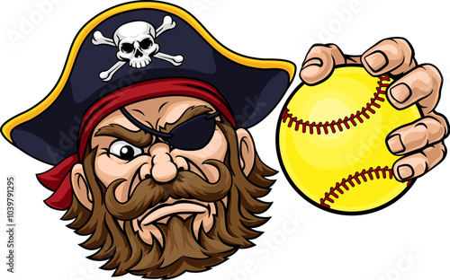 A pirate man softball sport...