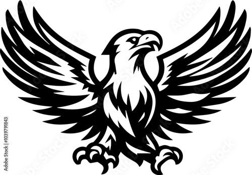 Majestic Eagle Vector - Sticker Art Illustration - White No Background.eps photo