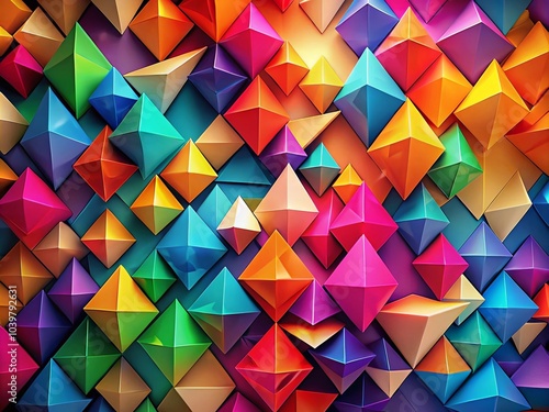 Abstract Triangle Background in Vibrant Colors for Creative Designs and Digital Art