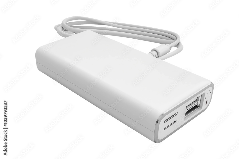 USB-C Portable Charger: Modern Charging Solution for Your Electronics Isolated on Transparent Background USB-C Portable Charger: Modern Charging Solution for Your Electronics Isolated on Transparent Background