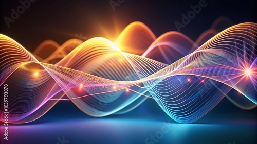 Abstract Wave Design Elements with Curvy Lines for Digital Frequency Track Visuals and Minimalist Textures