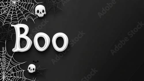 Wallpaper Mural Halloween themed design with spooky web and skulls on a dark background. Torontodigital.ca