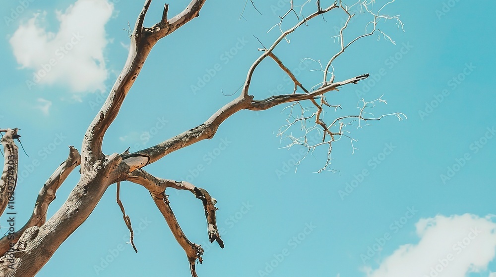 Dry tree branches with blue sky - a serene and natural sight. This image showcases dry tree branches against a beautiful blue sky, creating a sense of tranquility and simplicity Dry tree branches with blue sky - a serene and natural sight. This image showcases dry tree branches against a beautiful blue sky, creating a sense of tranquility and simplicity