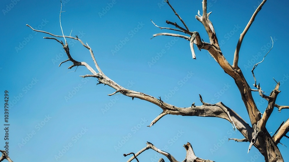 Dry tree branches with blue sky - a serene and natural sight. This image showcases dry tree branches against a beautiful blue sky, creating a sense of tranquility and simplicity Dry tree branches with blue sky - a serene and natural sight. This image showcases dry tree branches against a beautiful blue sky, creating a sense of tranquility and simplicity