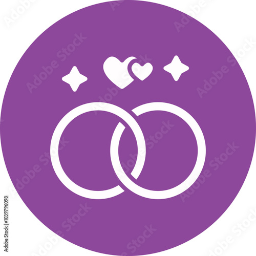 Wedding Ring Exchange glyph circle icon
