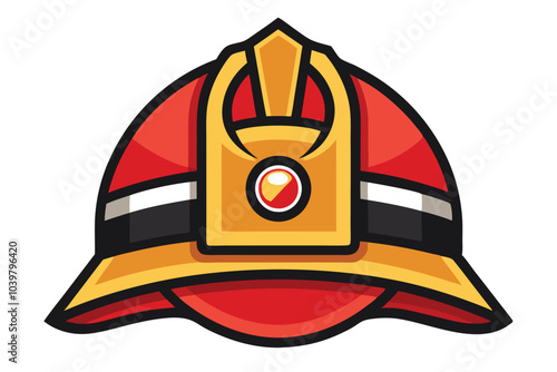 High-Quality Firefighter Helmet Design - Illustration on White Background.