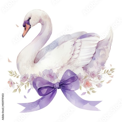 Fototapeta Naklejka Na Ścianę i Meble -  Purple coquette swan animal shark fish.
