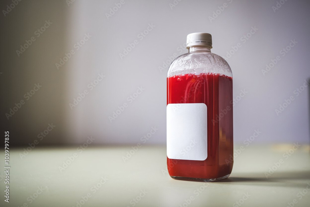 Organic orange juice jam syrup drink glossy bottle jar blank white label mockup Organic orange juice jam syrup drink glossy bottle jar blank white label mockup