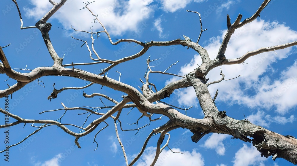 Dry tree branches with blue sky - a serene and natural sight. This image showcases dry tree branches against a beautiful blue sky, creating a sense of tranquility and simplicity Dry tree branches with blue sky - a serene and natural sight. This image showcases dry tree branches against a beautiful blue sky, creating a sense of tranquility and simplicity