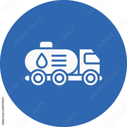 Fuel Truck glyph circle icon