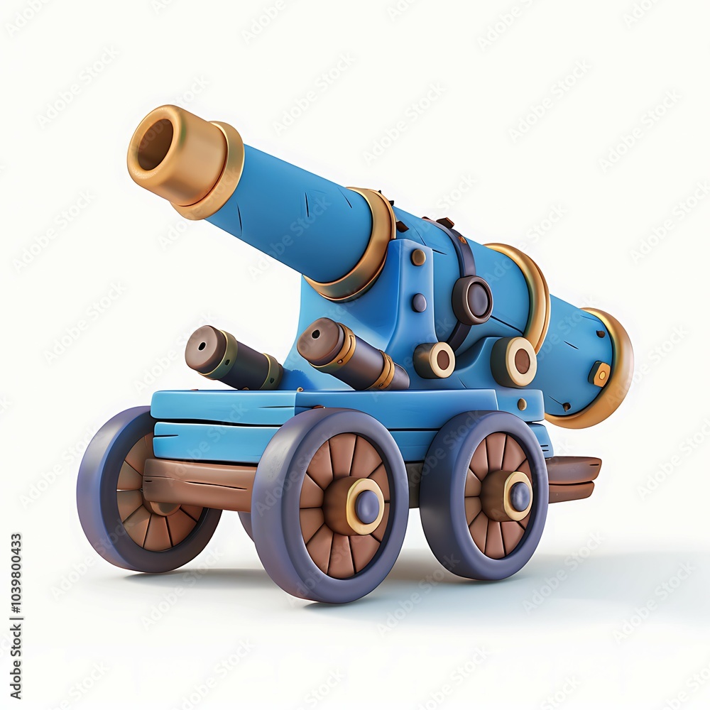 3D cartoon art style of canon isolated white background, graphic ...