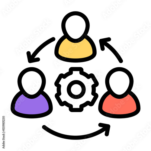 An icon design of team management isolated on white background 

