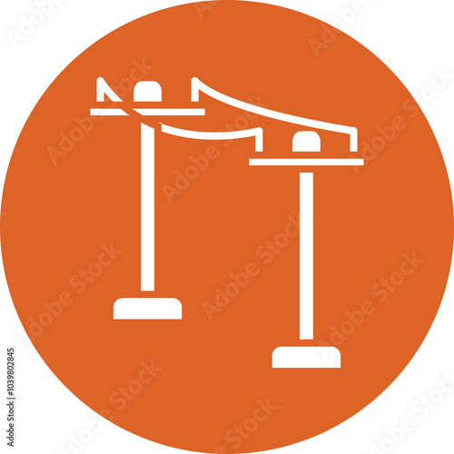 Power Line glyph circle icon