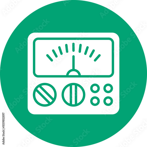 Voltage Meter glyph circle icon