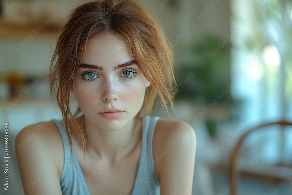 Fototapeta premium Frustrated Girl on a Diet: Unsatisfied with Restrictions