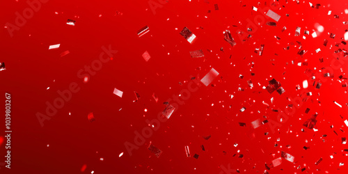 Red confetti on red