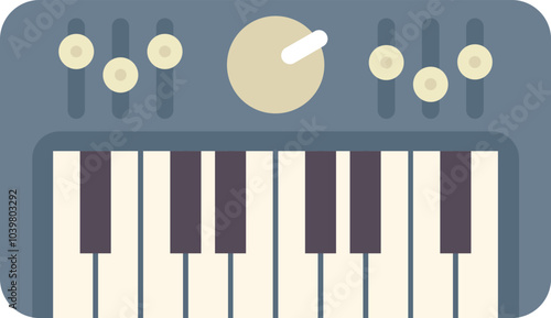 Electronic keyboard representing a musical instrument used for creating and playing melodies