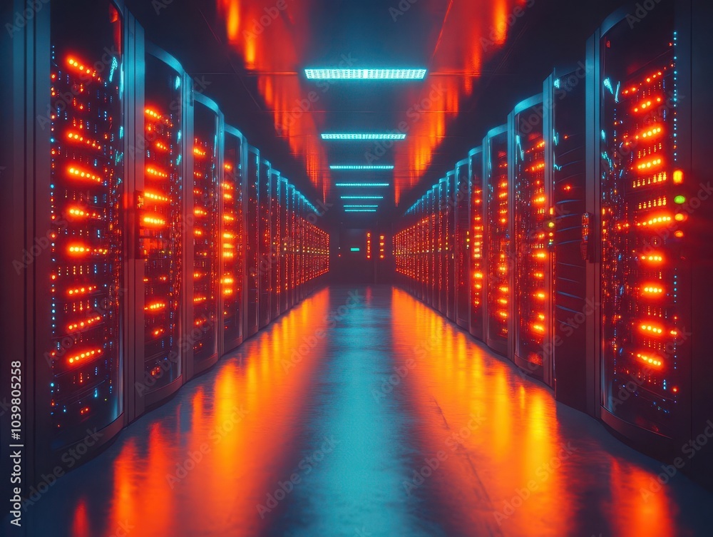 data center filled with rows of servers, glowing softly in low light, exemplifying the backbone of modern technology and digital infrastructure in a sleek, professional design data center filled with rows of servers, glowing softly in low light, exemplifying the backbone of modern technology and digital infrastructure in a sleek, professional design