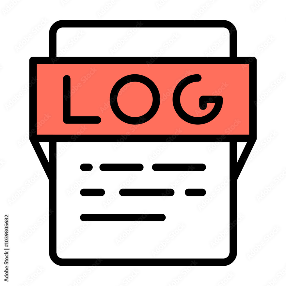 Editable design icon of log file
Editable design icon of log file