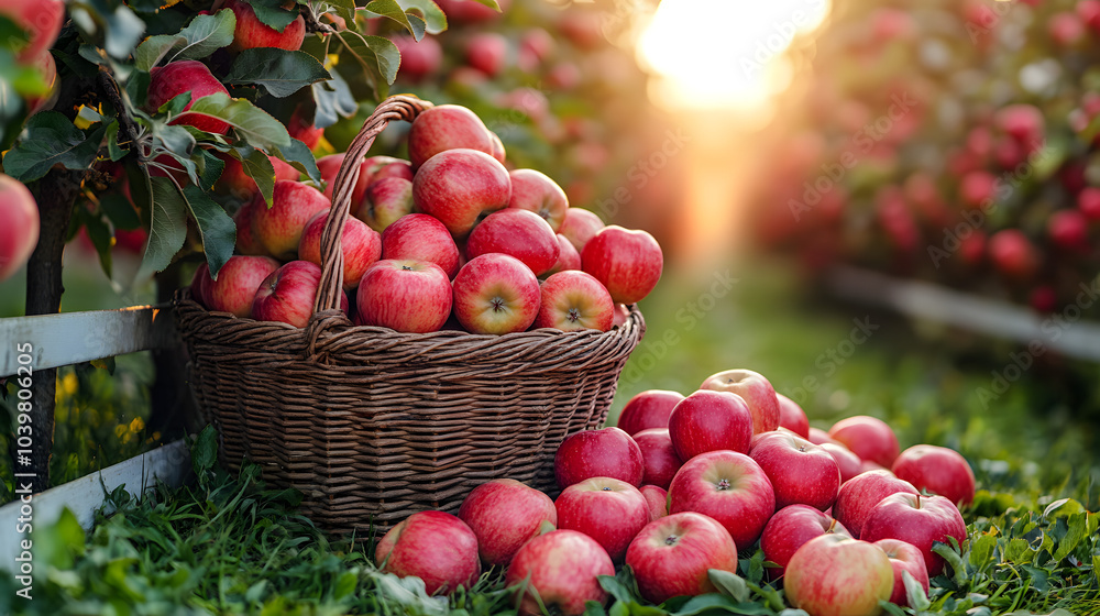 A Basket of Apples on the Grass Surrounded by Autumn Leaves and Seasonal Fruits – Rustic Harvest Scene.
A Basket of Apples on the Grass Surrounded by Autumn Leaves and Seasonal Fruits – Rustic Harvest Scene.