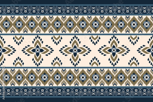 Abstract ethnic geometric pattern design for background, carpet, wallpaper, fabric or packing. Vector illustration embroidery style.