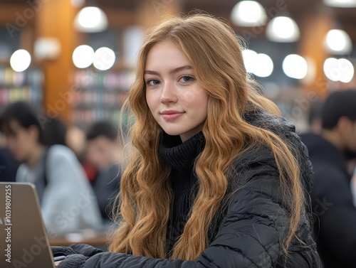 Wallpaper Mural diverse group of engaged students collaborating on a project in a contemporary library, surrounded by books and technology, fostering a vibrant learning atmosphere Torontodigital.ca