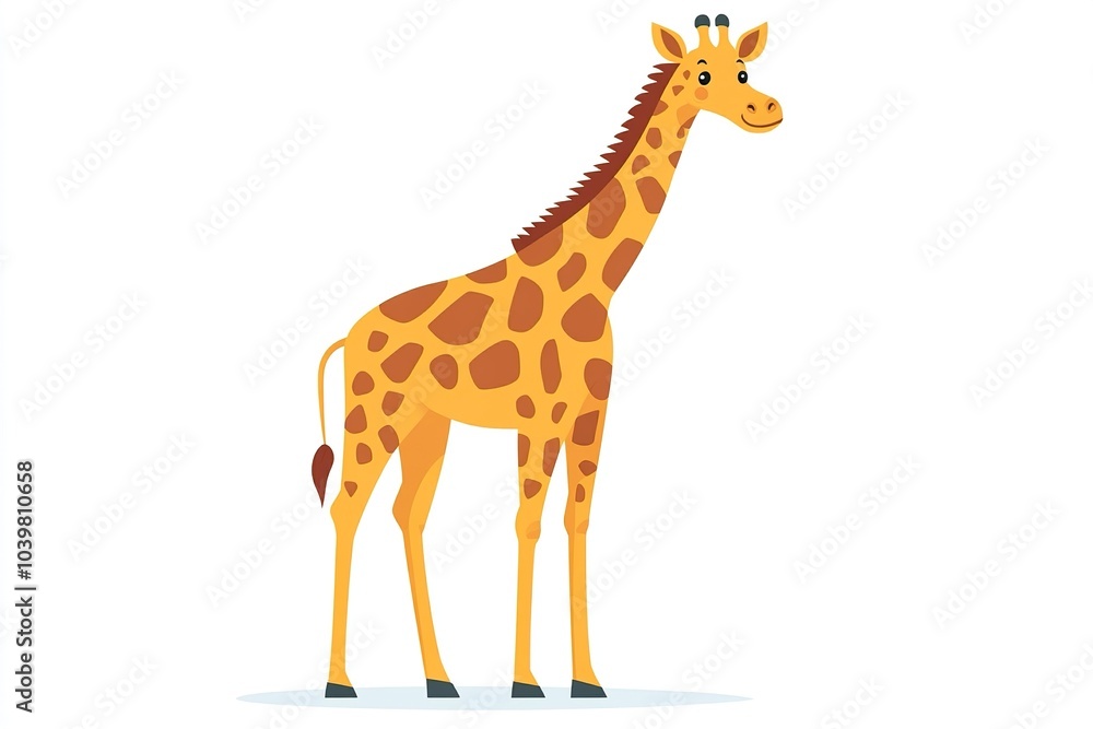 Playful Cartoon Giraffe with Exaggerated Features Playful Cartoon Giraffe with Exaggerated Features