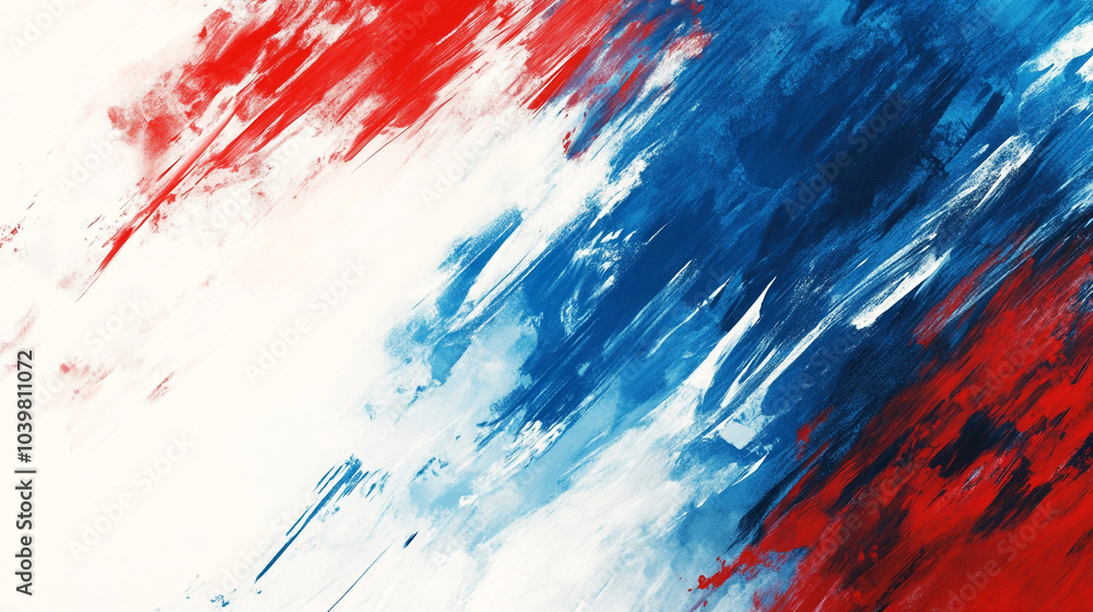 Abstract red, white, and blue brush strokes creating a dynamic artistic expression at dawn Abstract red, white, and blue brush strokes creating a dynamic artistic expression at dawn