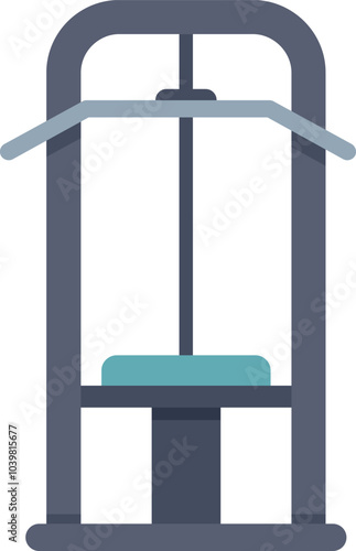 Assisted pull up machine icon representing gym equipment for working out and building muscle